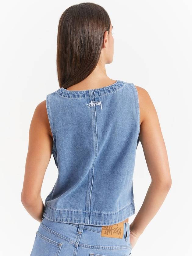 AU Australia BIG OL Tank Top ST1L0461 Mid Blue Denim WOMENS - STUSSY - BALAAN 3