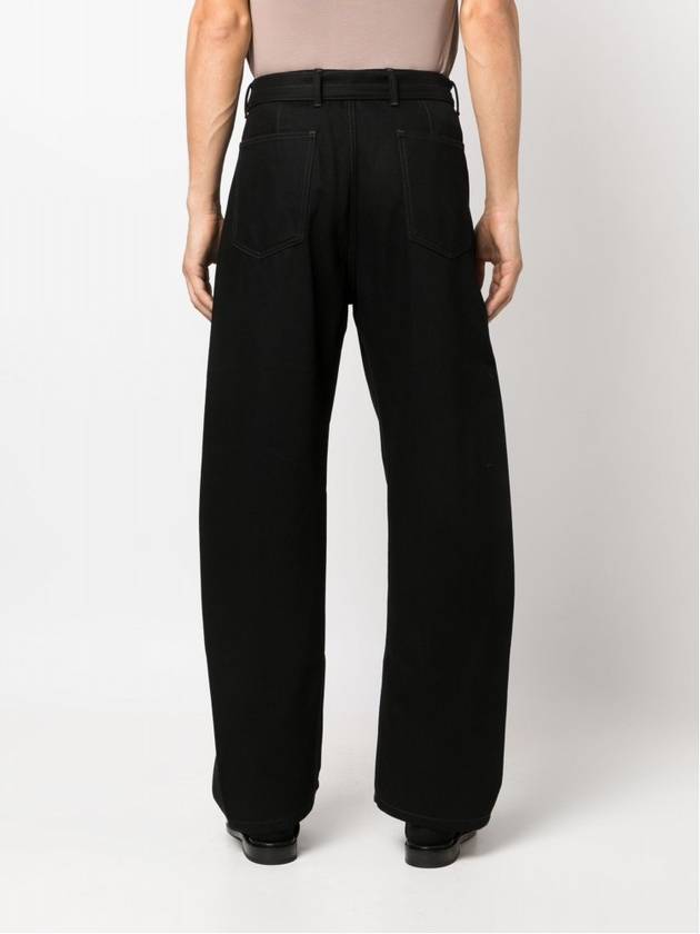 Twisted Belted Pants Heavy Denim Black - LEMAIRE - BALAAN 4