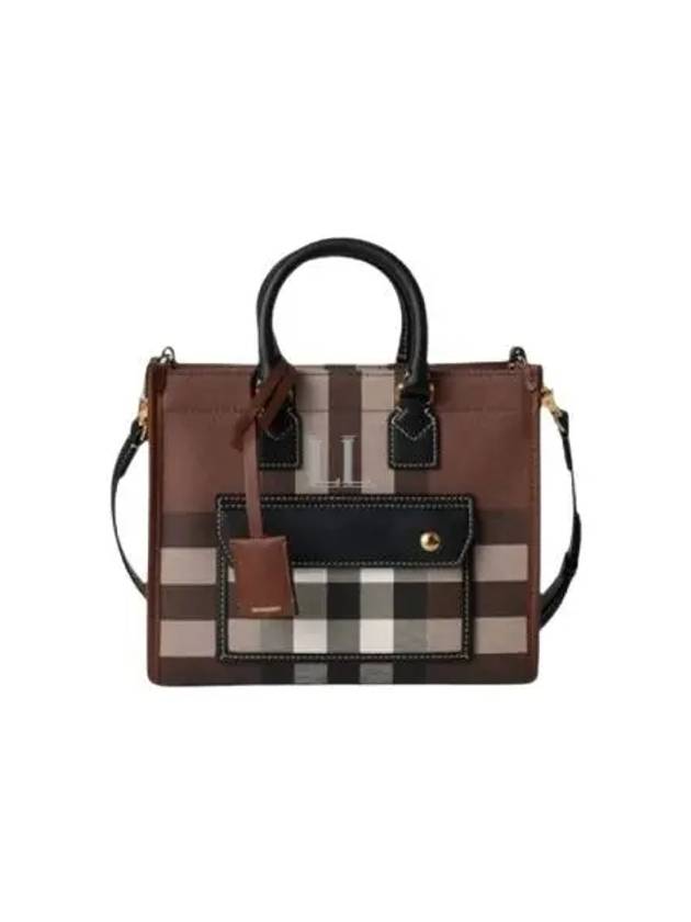 Tartan Check Freya Mini Tote Bag Brown - BURBERRY - BALAAN 2