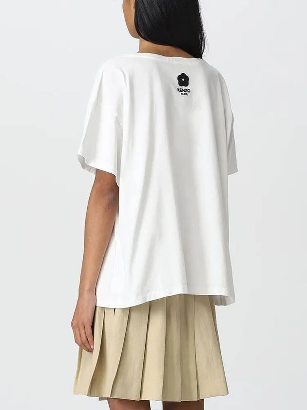 Elephant Cotton Short Sleeve T-Shirt White - KENZO - BALAAN 6