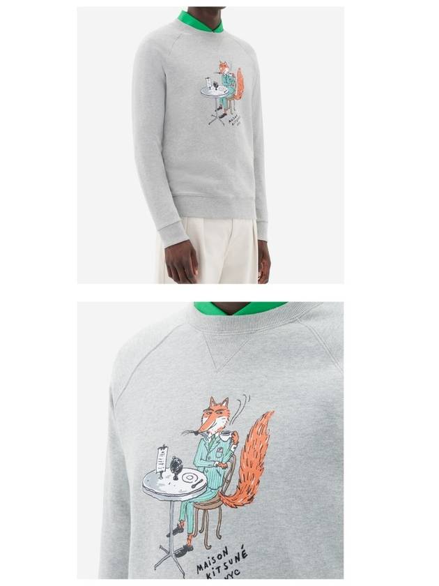 Oly Coffee Fox Classic Cotton Sweatshirt Grey Melange - MAISON KITSUNE - BALAAN 6