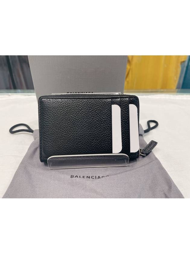 Logo Zip Around Half Wallet Black - BALENCIAGA - BALAAN 3