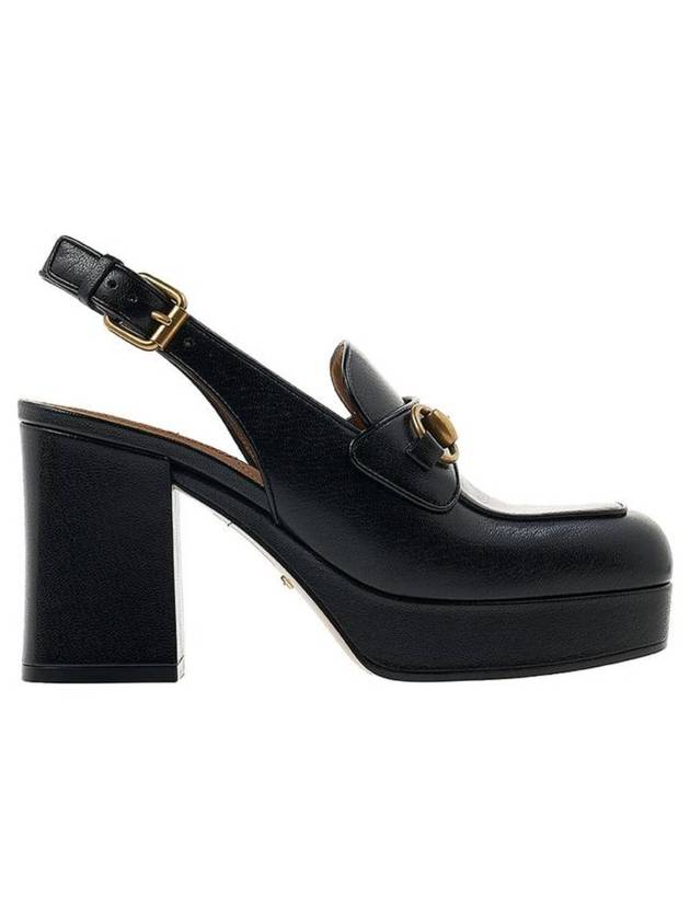 Iconic Horsebit Leather Mule Pumps Black - GUCCI - BALAAN 1