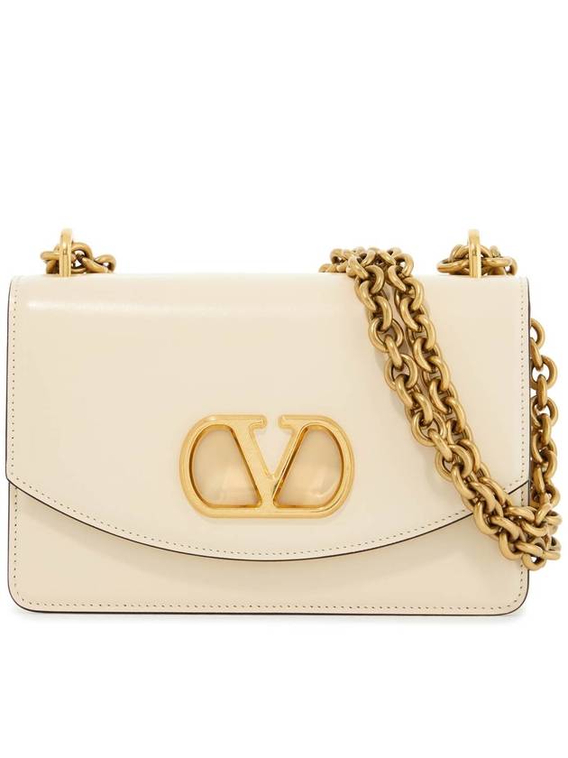 borsa a spalla piccola in pelle butter white con tracolla a catena - VALENTINO - BALAAN 1