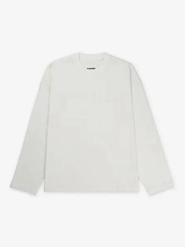 Logo Print Cotton Long Sleeve T-Shirt White - JIL SANDER - BALAAN 2