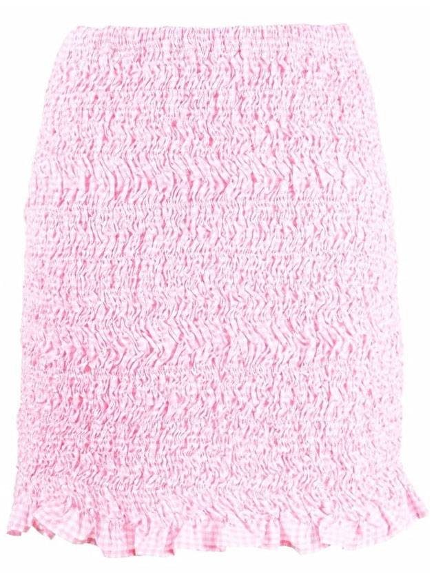 Gingham Check H Line Skirt Pink - MIU MIU - BALAAN 1