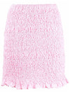 Logo Patch Crinkle Cotton A-Line Skirt Pink - MIU MIU - BALAAN 1