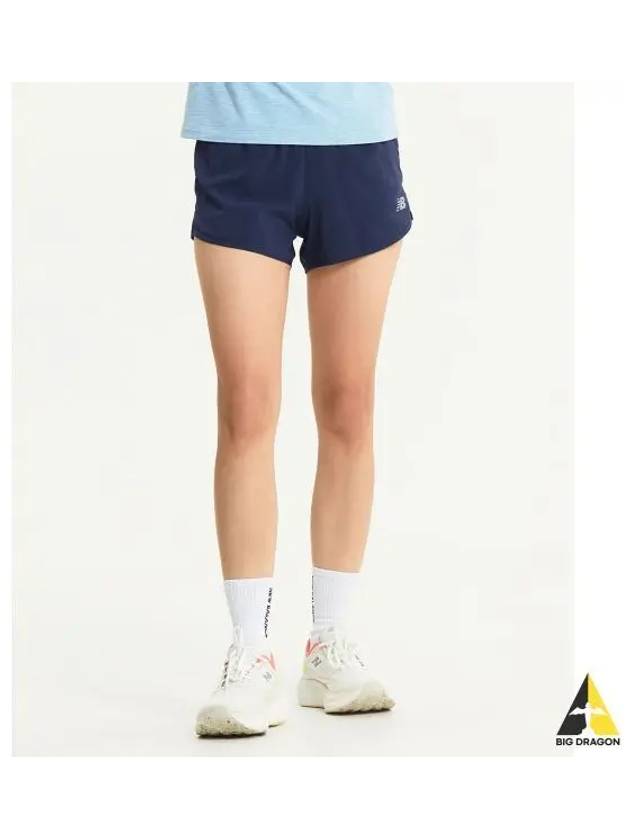 NBNVE4P042 WOMEN Running 3 part short pants NAVY - NEW BALANCE - BALAAN 1