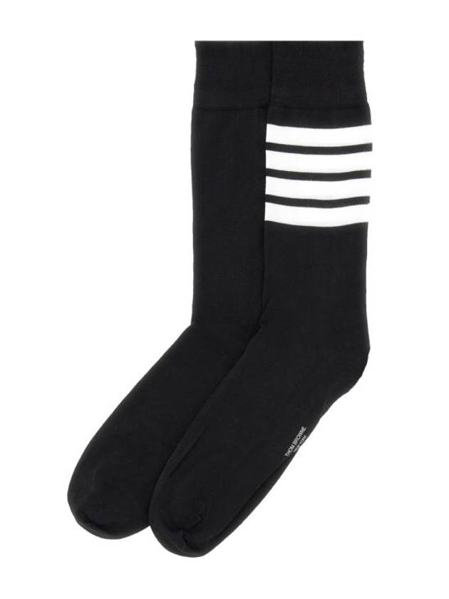 Men's Diagonal Light Weight Midi Socks Black - THOM BROWNE - BALAAN 3