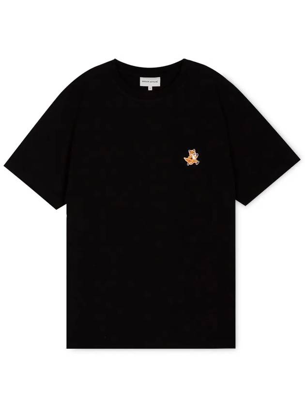 Speedy Fox Patch Comfort Short Sleeve T-Shirt Black - MAISON KITSUNE - BALAAN 4