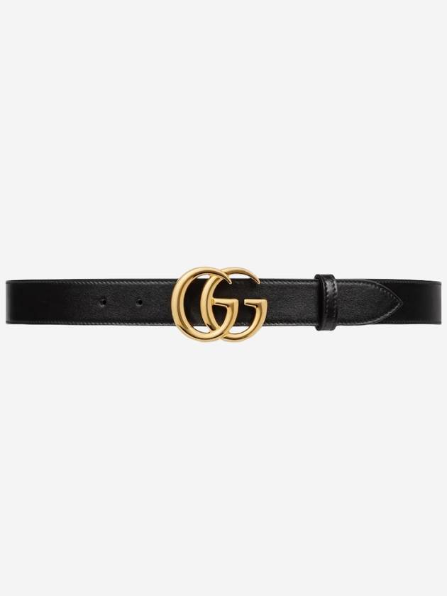 Men's GG Marmont Buckle Belt Black - GUCCI - BALAAN 2