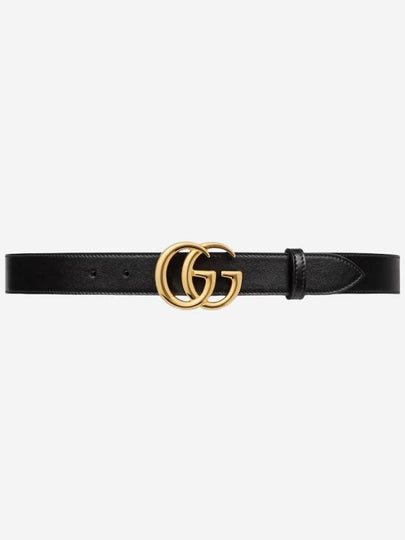 Men's GG Marmont Buckle Belt Black - GUCCI - BALAAN 2