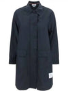 Military Ripstop Round Collar Over Pea Coat Navy - THOM BROWNE - BALAAN 2