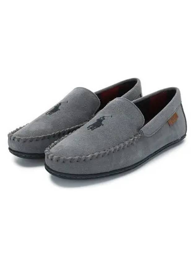 COLLINS Pony Suede Loafer Charcoal 15RF103850 - RALPH LAUREN - BALAAN 1