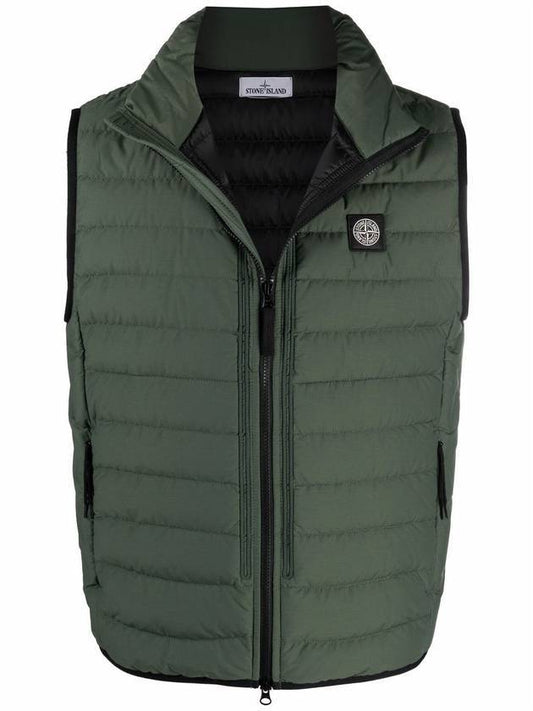 Men's Logo Patch Nylon Vest Padding Green - STONE ISLAND - BALAAN 1