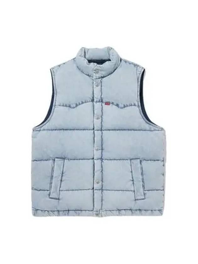 Western Super Puffer Down Vest Light Blue - LEVI'S - BALAAN 2