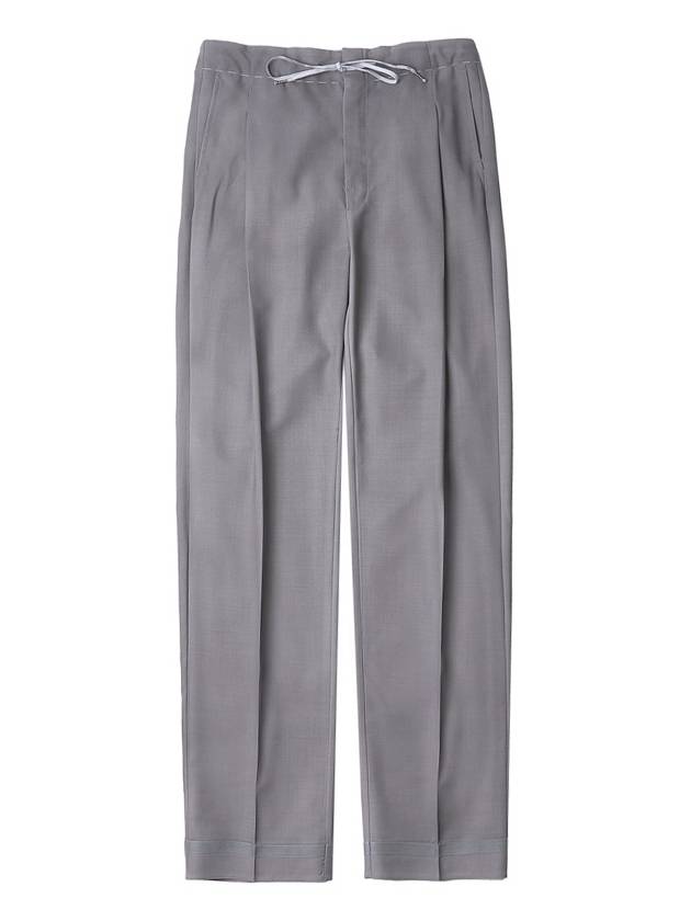 Women's Stitching Drawstring Wool Straight Pants Grey - MAISON MARGIELA - BALAAN 11