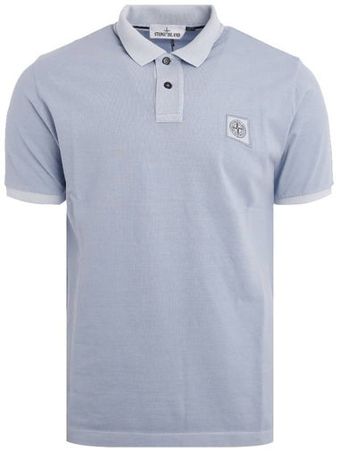 Logo Patch Washing Polo Shirt Sky Blue - STONE ISLAND - BALAAN 1