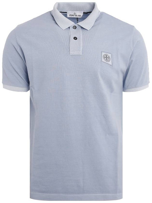 Logo Patch Washing Polo Shirt Sky Blue - STONE ISLAND - BALAAN 1