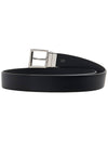 Reversible Saffiano Leather Belt Black - PRADA - BALAAN 5