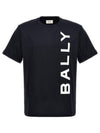 Logo Print Short Sleeve T-Shirt Black - BALLY - BALAAN 2