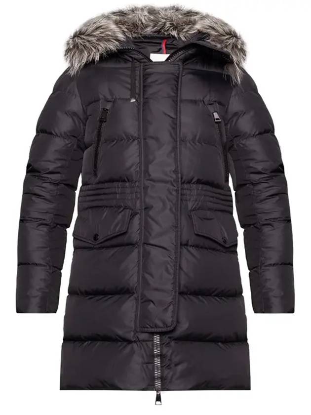 Women's Aphroti Silver Fox Fur Down Long Padding Black - MONCLER - BALAAN 1