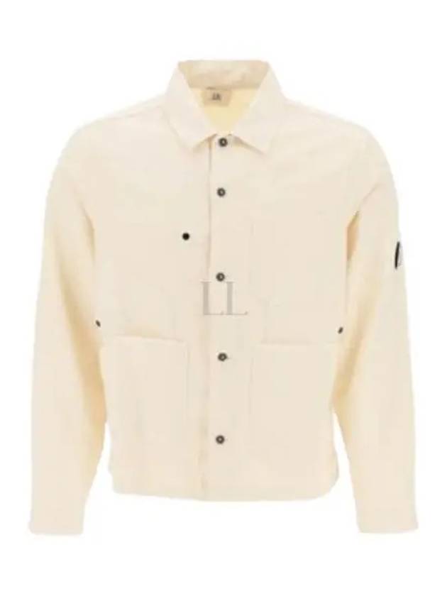 Cotton Linen Over Long Sleeve Shirt Beige - CP COMPANY - BALAAN 2