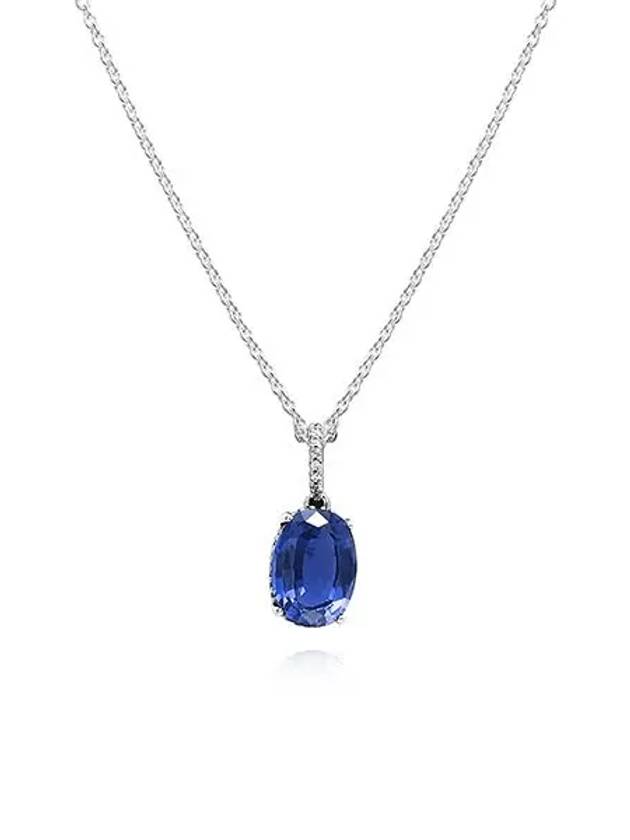 Sparkling Statement Halo Pendant Necklace Blue - PANDORA - BALAAN 3