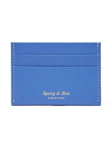 Logo Stamp Grained Leather Card Holder Ocean - SPORTY & RICH - BALAAN 1