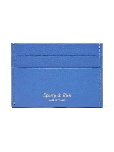 Logo Stamp Grained Leather Card Holder Ocean - SPORTY & RICH - BALAAN 1