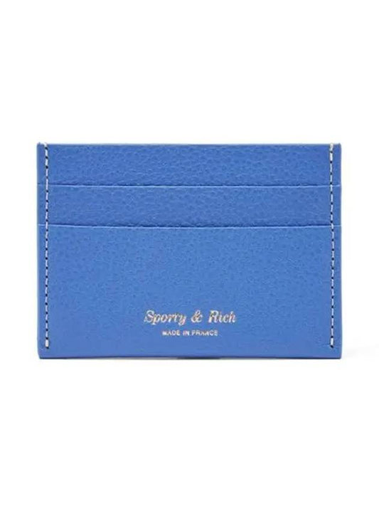 Logo Stamp Grained Leather Card Holder Ocean - SPORTY & RICH - BALAAN 1