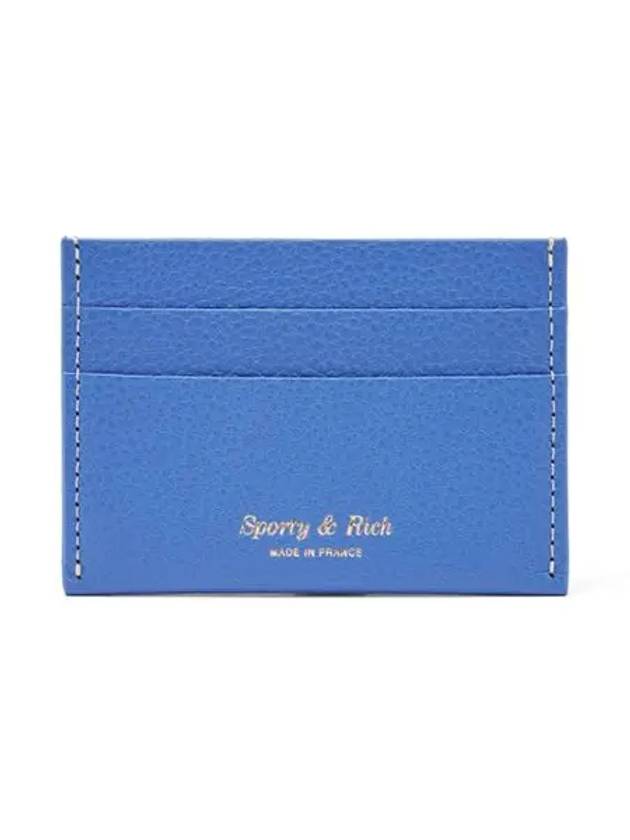 Logo Stamp Grained Leather Card Holder Ocean - SPORTY & RICH - BALAAN 3