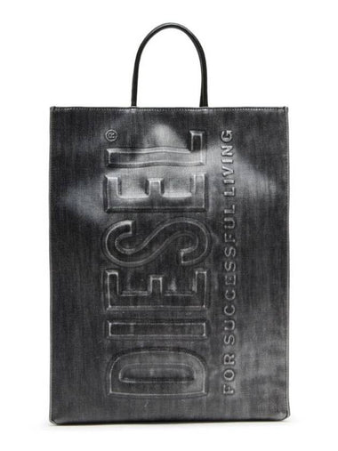 DSL 3D Logo Large Tote Bag Black - DIESEL - BALAAN 1