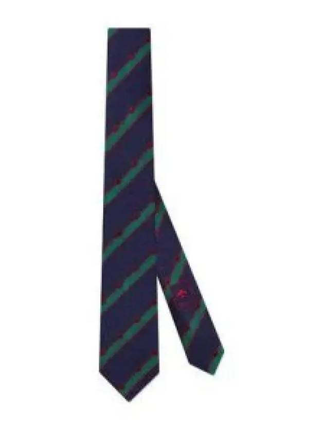 Gucci Striped Silk Tie Navy Green - GUCCI - BALAAN 2