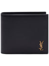 Tiny Monogram Half Wallet Black Gold - SAINT LAURENT - BALAAN 2