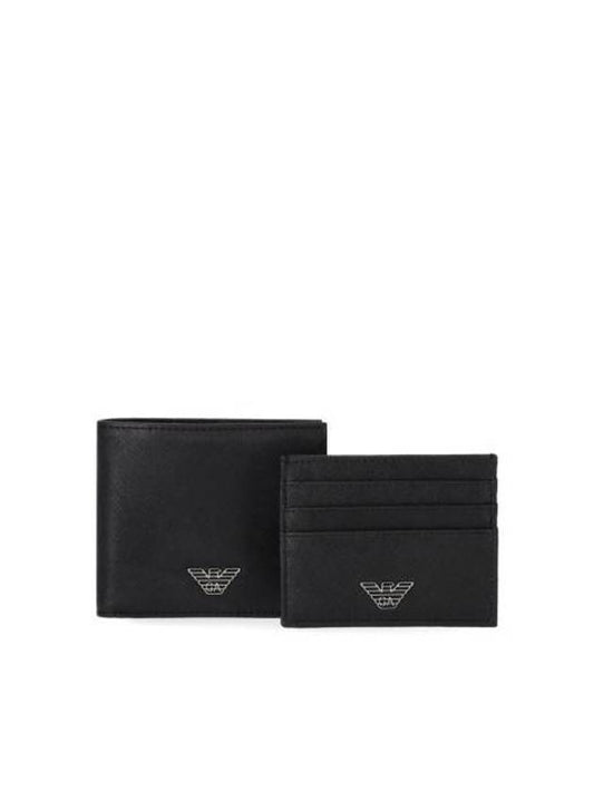 Logo Patch Leather Card Wallet Black - EMPORIO ARMANI - BALAAN 1