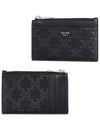 Zipper Calfskin Triomphe Embossed Card Wallet Black - CELINE - BALAAN 2