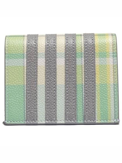 4 Bar Applique Stripe Double Card Holder Pastel Green - THOM BROWNE - BALAAN 2