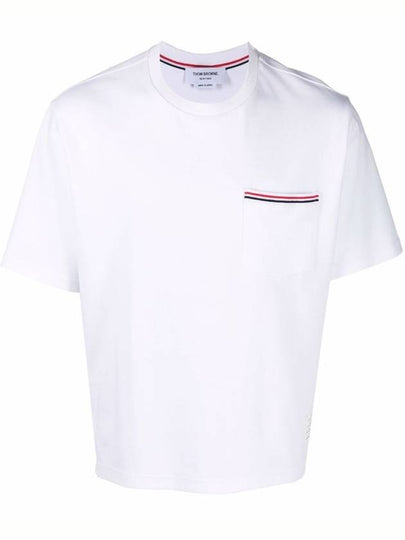 Cotton Oversized Pocket Short Sleeve T-Shirt White - THOM BROWNE - BALAAN 2