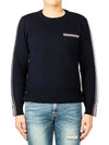 Men's Stripe Wool Knit Top Navy - THOM BROWNE - BALAAN 2