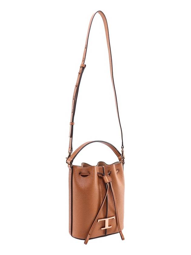 T Timeless Leather Micro Logo Bucket Bag Camel - TOD'S - BALAAN 3