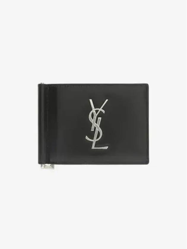 Monogram Money Clip Half Wallet Black - SAINT LAURENT - BALAAN 3