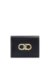 Double Gancio Half Wallet Black - SALVATORE FERRAGAMO - BALAAN 1