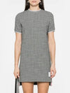 Check Tweed Crewneck Short Dress Grey - THOM BROWNE - BALAAN 2