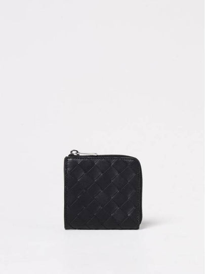 Intrecciato Square Zip Around Wallet Black - BOTTEGA VENETA - BALAAN 2