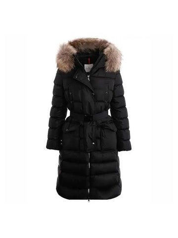 Khloe Fox Fur Long Padding Black - MONCLER - BALAAN 1