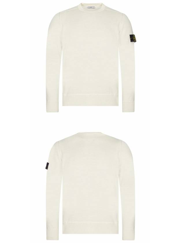 Wappen Patch Round Knit Top White - STONE ISLAND - BALAAN.