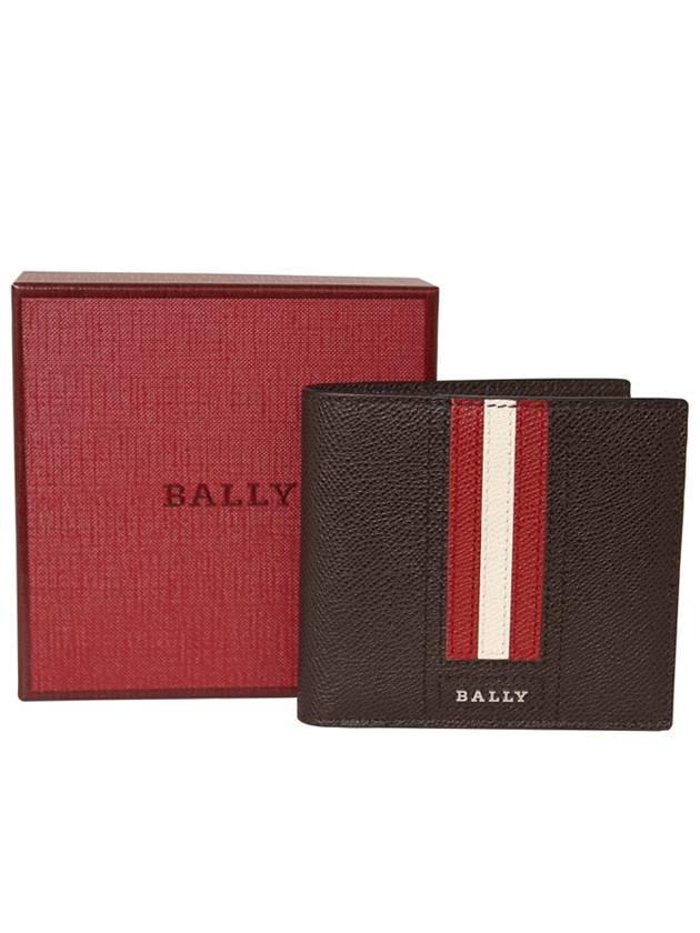 Men’s 3 Stripe Half Wallet Brown - BALLY - BALAAN 6