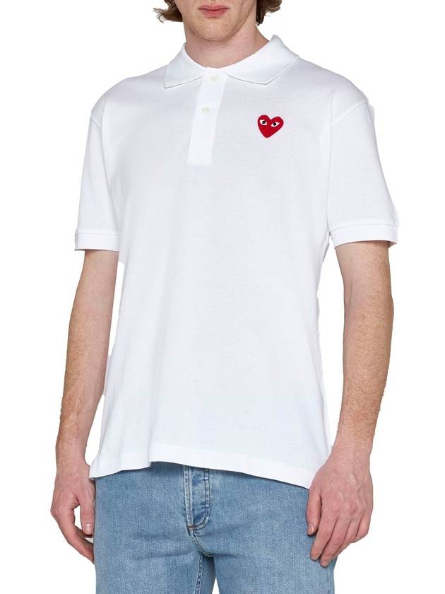 Comme Des Garçons Play Cotton-Piqué Polo Shirt - COMME DES GARCONS PLAY - BALAAN 3