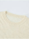 Glitter Round Neck Knit Top Cream Ivory - CALLAITE - BALAAN 2